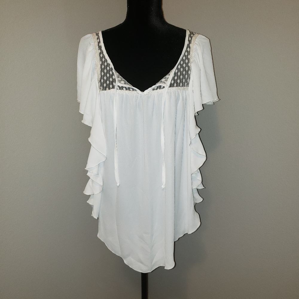 Alloy Sexy White Blouse Sz Small Like New!!
